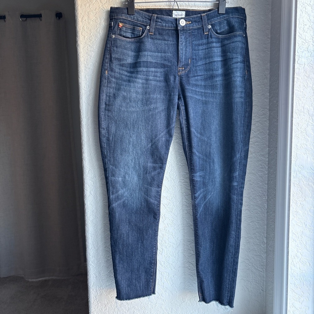 Hudson Krista Ankle Super Skinny Jeans‎ Dark Wash Raw Hem Womens 31